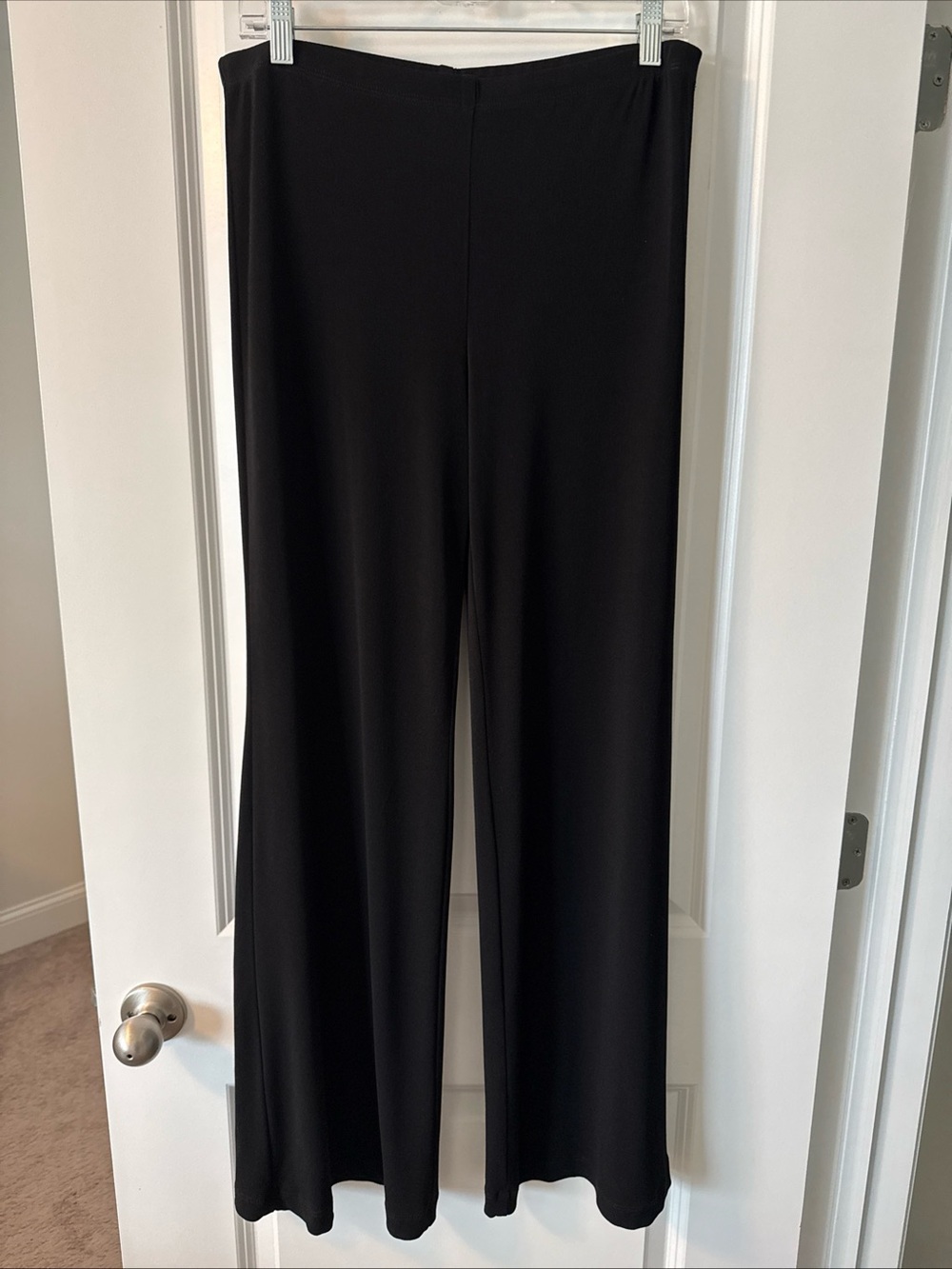 Karen Kane Black Stretch Knit Flared Leg Pants Size Large